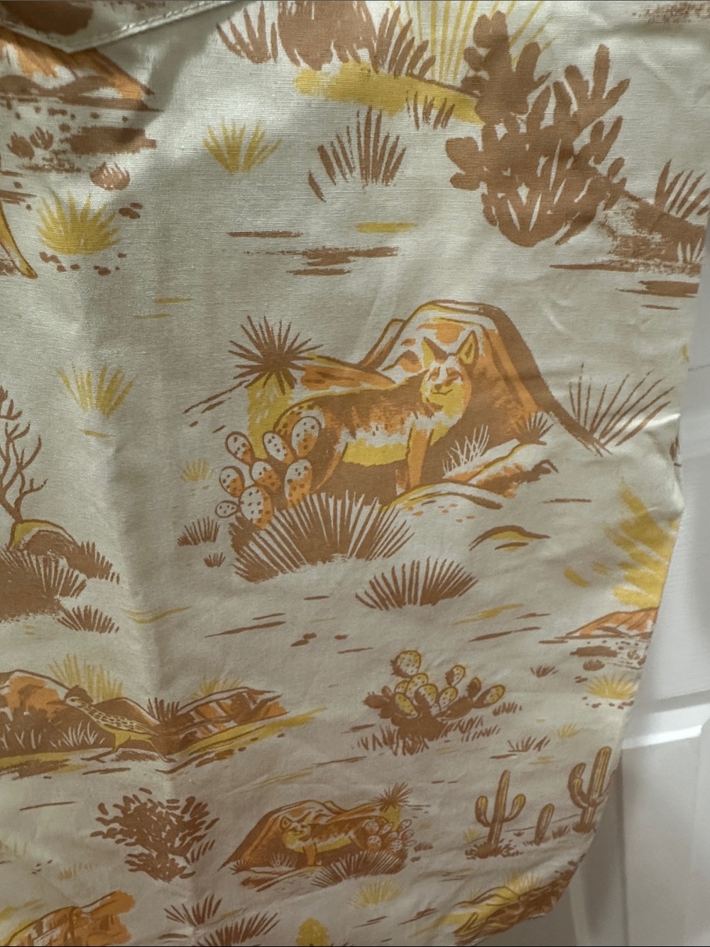 Howler Brothers Beige and Mustard Desert Print Short Sleeve Button-Down - Picture 4 of 5